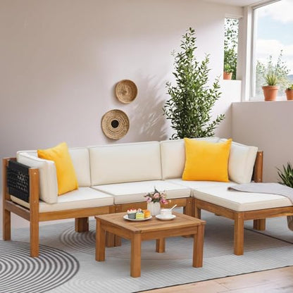 Greesum 5‑Pieces Small Patio Sofa, Outdoor Sectional Couch