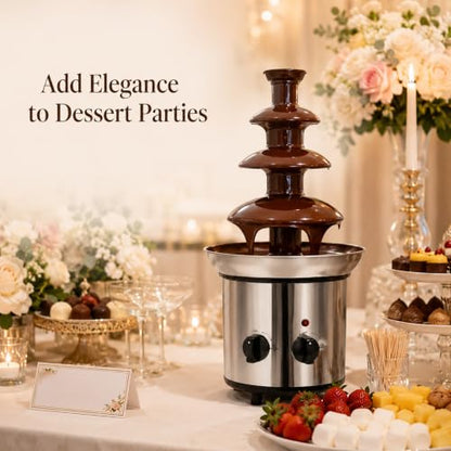 4-Tier Chocolate Fountain Machine, 60.86 oz Stainless Steel Fondue