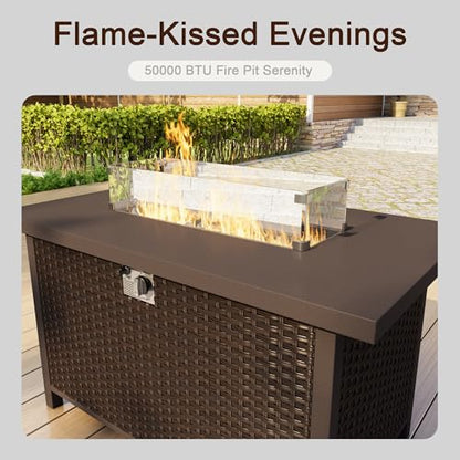 15 Pieces Outdoor Furniture Set, Patio Conversation Sets (Gray Cushions)