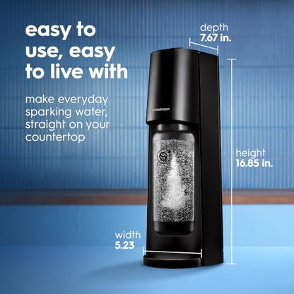 Sodastream Classic |Soda Machine and Sparkling Water Maker Kit (Black) With 60L CO2 Canister and Carbonating Bottle