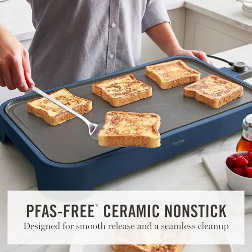 Martha Stewart 12"x 22" XL Electric Griddle, Ceramic Nonstick Flat Top