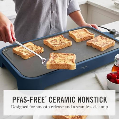 Martha Stewart 12"x 22" XL Electric Griddle, Ceramic Nonstick Flat Top