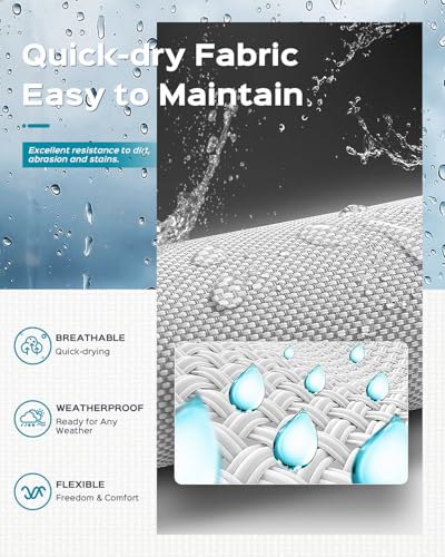 Aluminum Chaise Lounge Ourdoor - Foldable & Assemble Free Outdoor Lounge Chair with 5 Adjustable Backrest, Patio Lounge Chair for Outside Poolside Beach Pool, Grey