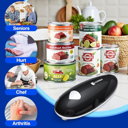 Electric Can Opener, Automatic Can Opener, Suitable for Any Size Cans-Black