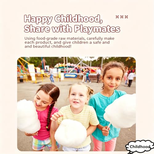 Mini Cotton Candy Maker Machine, Cotton Candy Machine with Paper Sticks & Sugar Scoop, Portable Candy Floss Maker for Birthday Party