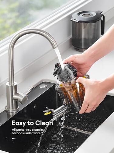 Cold Press Juicer Slow Masticating Machine with 5.5 Inch Chute(Silver)