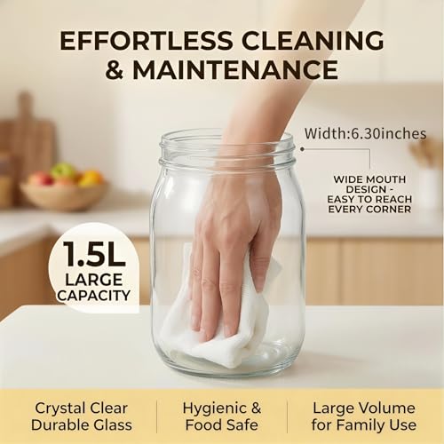 Hand Butter Churn , 50oz Classic Hand Crank Butter Maker One-Piece Cast Anti-Scratch Design, Make Full Batch of Butter at Once, Safer & More Durable.
