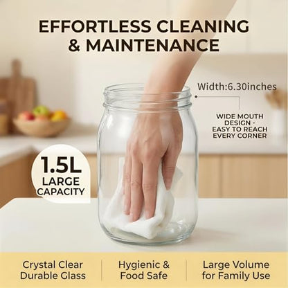 Hand Butter Churn , 50oz Classic Hand Crank Butter Maker One-Piece Cast Anti-Scratch Design, Make Full Batch of Butter at Once, Safer & More Durable.