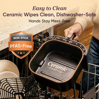 Cosori Air Fryer Pro, Compact 5QT, Ceramic Coating, 7 Presets with Preheat & Keep Warm, 450℉, Easy to use & clean, Shake Reminder, 130+ In-App Recipes, Nonstick & Dishwasher-Safe Basket, Gray