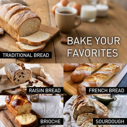 Panasonic Bread Machine, Automatic Bread Maker with 20 Presets and Advanced Temperature Sensor for Bread, Cake, and Pizza, Gluten Free Baking, Raisin Nut Dispenser - SD-R2550
