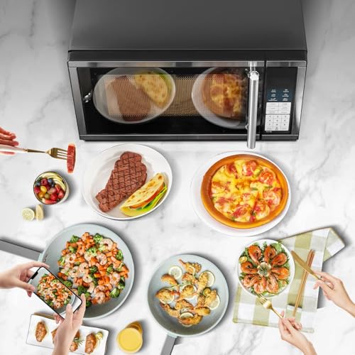 Countertop Microwave Ovens 0.7 Cu. Ft. 700 Watts Microwave Oven With LED Lighting,Turntable and Child Lock,Compact Microwave Perfect for Apartments and Dorms,Easy Clean Interior, Black
