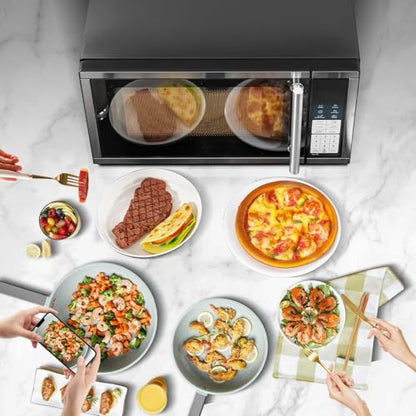 Countertop Microwave Ovens 0.7 Cu. Ft. 700 Watts Microwave Oven With LED Lighting,Turntable and Child Lock,Compact Microwave Perfect for Apartments and Dorms,Easy Clean Interior, Black