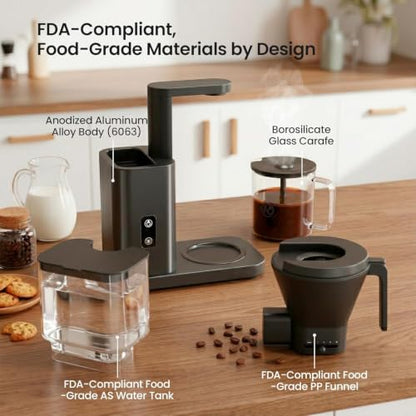 Kismile SCA-Certified 8-Cup Drip Coffee Maker with Pour-Over Control