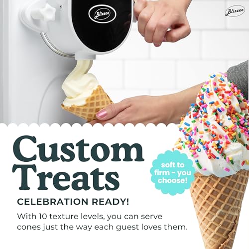BLIZZEE Soft Serve Ice Cream Machine 1.25Qt | No Pre-Freezing Countertop Ice Cream Maker for Home | Built-In Compressor | Adjustable Hardness, LED Display | Frozen Yogurt, Gelato, Dairy Free