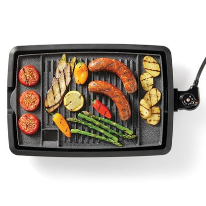 Starfrit The Rock Indoor Smokeless Electric BBQ Grill - Non-Stick 10" x 16" Cooking Surface - Adjustable Temperature