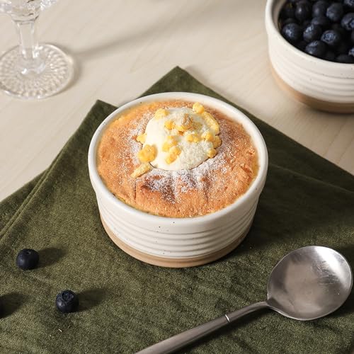 Frewinky Ceramic Ramekins 10oz,Creme Brulee Ramekins & Souffle Dishes for Oven,Small Baking-Dishes for Pudding,Lava Cakes,Serving Dip, Custard, Ice Cream,set of 6