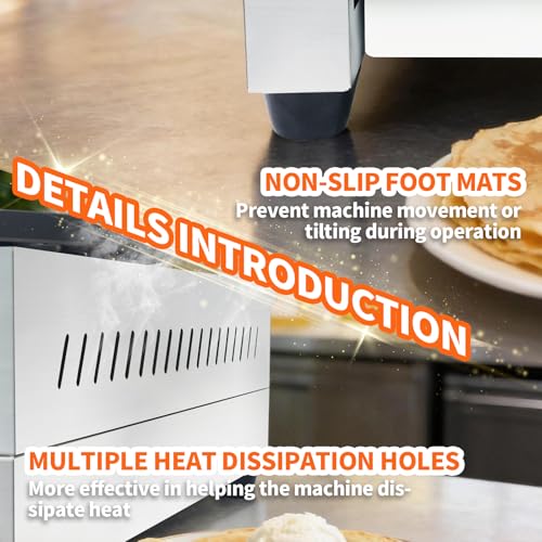 XXUNYNUIN Commercial Gas Crepe Maker 16-Inch Crepe Machine Adjustable Temperature Control Nonstick Stainless Steel Pancake Griddle Machine for Kitchen