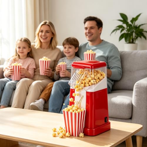 Mini Pop Popcorn Maker,Oil-Free Air Popcorn Popper with 500ml Mini Capacity