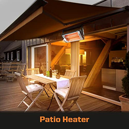 Shinic 2 Packs Electric Garage Heaters, 1500W/750W Ceiling Mounted Heater Radiant Heaters with Halogen Light, 90 Degree Rotation, 5 Mode Settings, Space Heater for Garage, Shop, Large Room and Patio