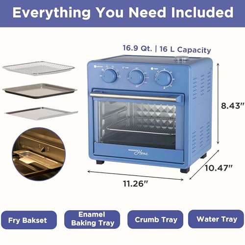 Magnavox Home, 16.5 qt Air Fryer Oven, With Steam Infusion, Ocean