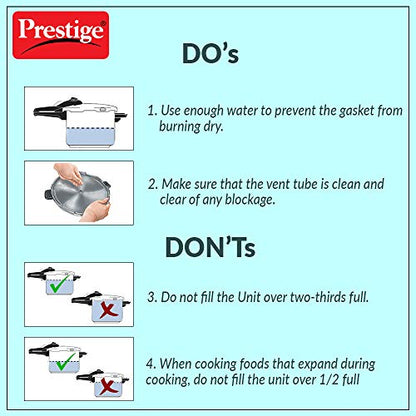 PRESTIGE PRDA3 Prestige 3L Alpha Deluxe Induction Base Stainless Steel Pressure Cooker, 3.0-Liter