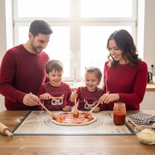 Silicone Baking Pastry Dough Mat - 28x20Inch Extra Large Cookie Bread Rolling Mats Sheet, Nonstick Kitchen Counter Kneading Board Thick Reusable Pie Cookies Pizza Fondant Making Matt Baking Supplies