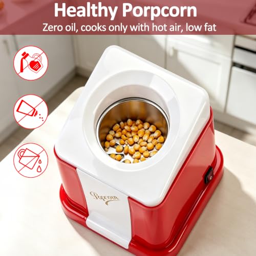 Mini Pop Popcorn Maker,Oil-Free Air Popcorn Popper with 500ml Mini Capacity