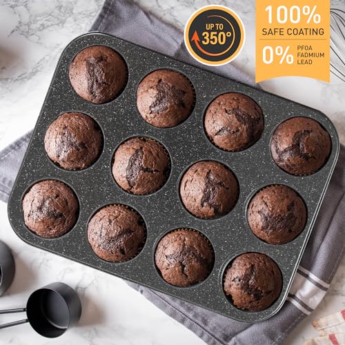 30 Piece Pots and Pans Set Non Stick, Granite Induction Cookware Sets, Nonstick Kitchen Cookware Sets, Non Toxic Cookware Set with Frying Pans and Saucepan, Kitchen Pots and Pans Set, Black