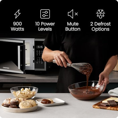 Chefman Countertop Microwave, 0.9 Cu Ft, 900W, Stainless Steel