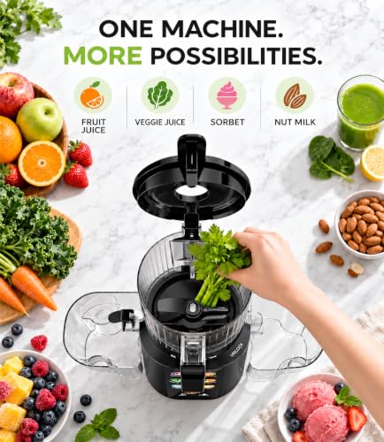ONELIVE Cold Press Juicer Machine, 6.5" Wide Chute, 3L, Easy to Clean