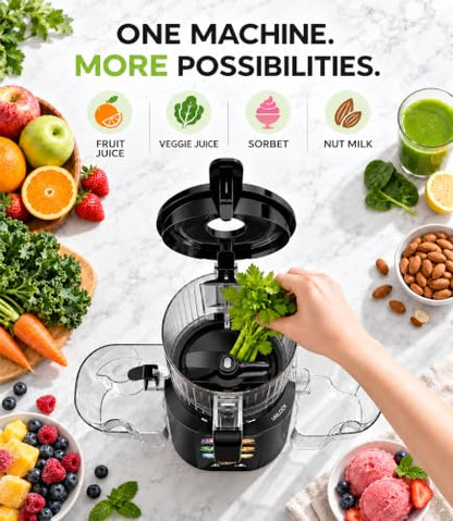 ONELIVE Cold Press Juicer Machine, 6.5" Wide Chute, 3L, Easy to Clean