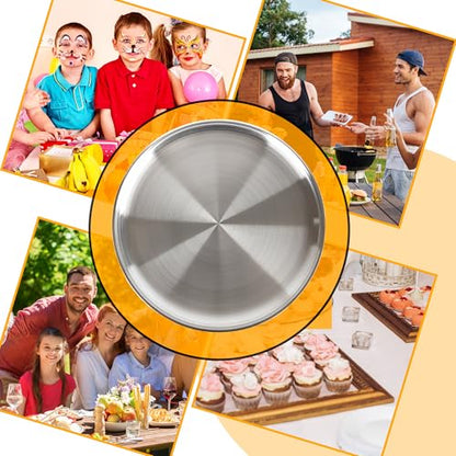 Norcoin 16 Pieces Stainless Steel Pizza Pans 12 Inch Pizza Pans Bulk Round Bakeware Oven Pizza Trays for Baking Roasting Restaurant Home Kitchen Healthy Rust Free Dishwasher Easy Clean