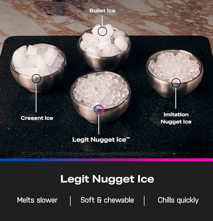 GE Profile Opal 2.0 Ultra Nugget Ice Maker with .75 Gallon Side Tank and Scale Inhibiting Filter, Scoop Included, 38 lbs in 24 Hours, Pellet Ice Machine with WiFi & Smart Connected, Stainless Steel