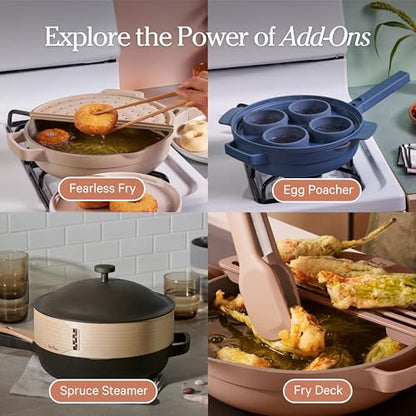 Our Place Always Pan 2.0-10.5” (2.6 Qt) Nonstick, Toxin-Free Ceramic Cookware | Patented 10-in-1 Aluminum Frying & Sauté Pan | Safe for Oven, Induction & All Cooktops up to 450°F | Blue Salt