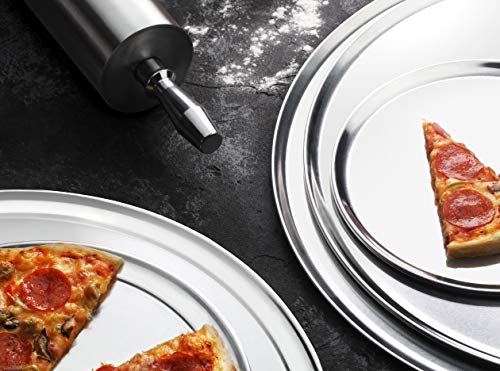 New Star Foodservice 51032 Restaurant-Grade Aluminum Pizza Pan, Baking Tray, Coupe Style, 14-Inch, Pack of 6
