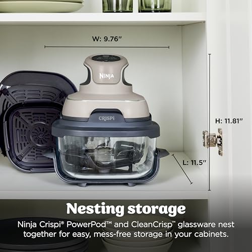Ninja Crispi Glass Air Fryer, 4-in-1, Stone, FN101ST