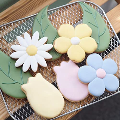 Q-BAKER Spring Summer Flowers Cookie Cutters - Rose, Sunflower, Tulip, Daisy Flower, Butterfly, Stainless Steel Holiday Cookie Cutter Shapes for Baking Gift