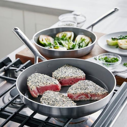 GreenPan GP5 Stainless Steel 5-Ply Healthy Ceramic Nonstick 13 Piece Cookware Pots & Pans Set, Frying Pans, Sauté, Saucepans, Stock Pot, Scratch Resistant, Induction,Dishwasher & Oven Safe, PFAS-Free
