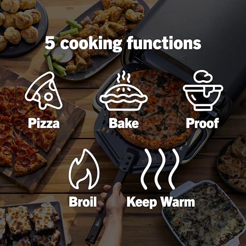 Ninja Artisan Outdoor Pizza Oven, 12-inch, 3-minute Pizza, Neapolitan, Thin Crust, New York Chicago, Custom, 700F Max Temperature, Electric Heat, Bake, Broil, Proof, Warm, Blue, MO201BL1