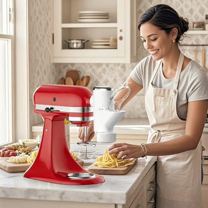 GVODE Gourmet Pasta Press Attachment for KitchenAid Stand Mixer, Pasta Maker KitchenAid Attachment with 7 Interchangeable Pasta Plates