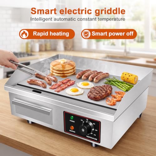 110V 3000W 22" Electric Griddle Grill for Home Commercial,Adjustable Temp