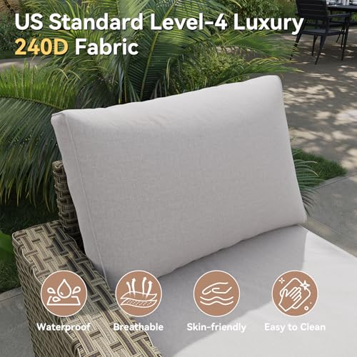 Aoxun Luxury 10 Piece Patio Furniture Set with Fire Pit Table, Gray