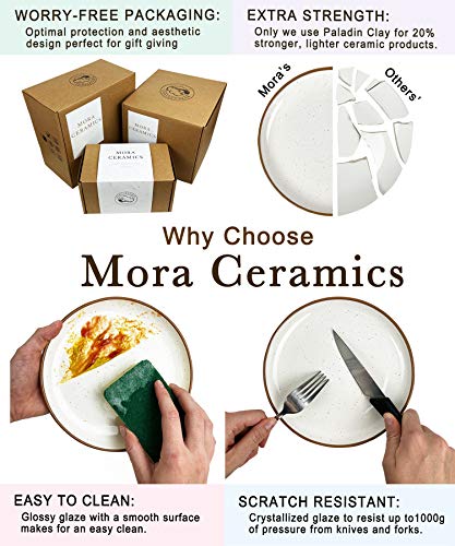 Mora Deep Fluted Ceramic Pie Dish for Apple Pie, Quiche, Tart - 9 inch - Modern Farmhouse Style Porcelain - Earl Grey