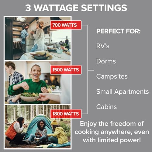 Nuwave Upgraded Induction Cooktop, 3 Wattage Control, Patented Digital Temp Probe, 8”Large Heating Coil, 12”Shatter-Proof Ceramic Glass,106 Temps-Ctrl