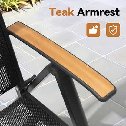 Pellebant 13PCS Outdoor Dining Set for 12, Aluminum Table & Foldable Chair
