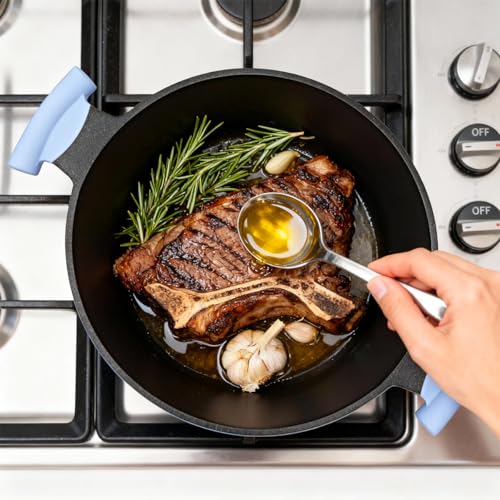 Bobikuke 5 Quart Stock Pot with Lid, Non Stick Cooking Pot, Soup Pot Nonstick with Stay-Cool Handle, Induction Cookware for Pasta,Soup, Suitable for All Stoves, PTFE & PFAS-Free, Blue
