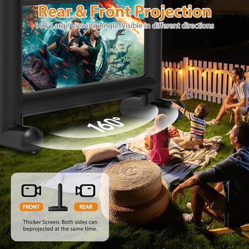 Estgora 14FT Inflatable Movie Screen Outdoor, Blow Up Projector Screen, Inflatable Movie Screen with Air Blower Front & Rear Projection Screens for Outdoor Movie Night Backyard Pool Fun