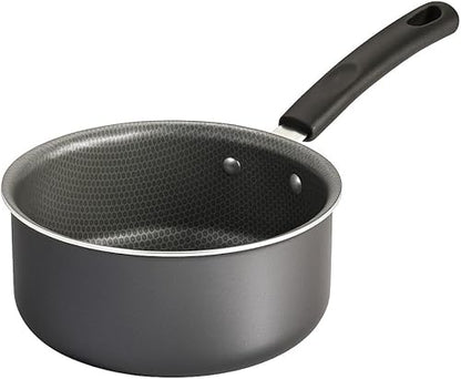 1-Quart Non-Stick Sauce Pan with Stay-Cool Handle, Gray, Steel, Even Heat Distribution, Easy-Clean Coating