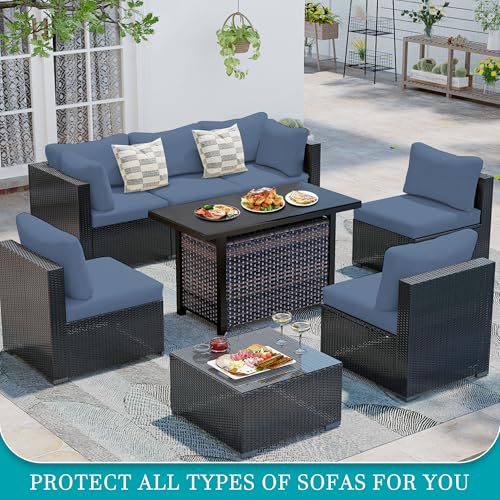 12 Pcs Outdoor Cushion Covers, Patio Sofa Cushion Covers Replacement