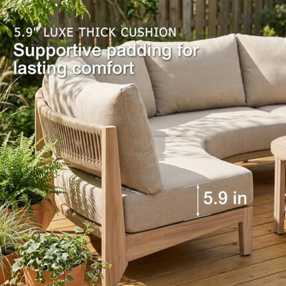 SUNSITT 5-Piece Modular Wicker Outdoor Sectional Sofa Set with Split Table